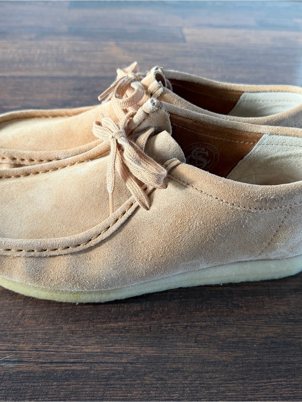 Clarks Wallabee Men's Suede Loafers - Wheat - Picture 3 of 10